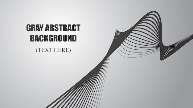 Grijze abstracte achtergrond met curve line vector beeldillustratie voor achtergrond of behang