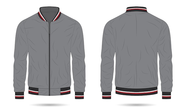 Grijze bommenjacket voor- en achterbeeld
