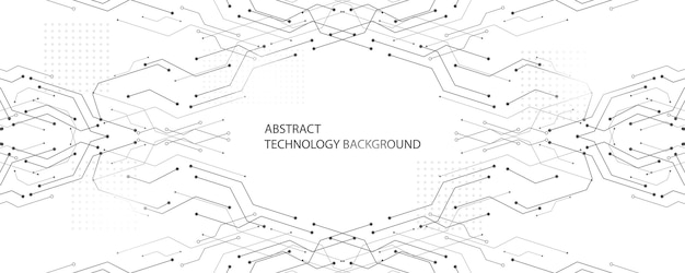 Grijze en witte technologie achtergrondafbeelding lijnontwerp voor communicatieverbindingen in digitaal