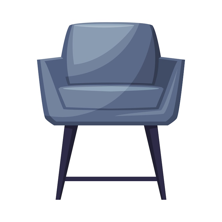Vector grijze fauteuil moderne interieurontwerp vectorillustratie op witte achtergrond