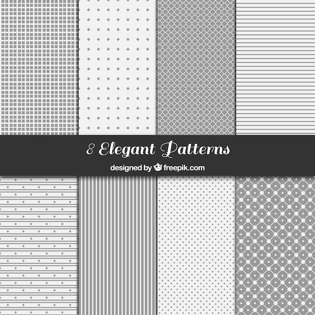 Vector grijze geometrische patronen collectie