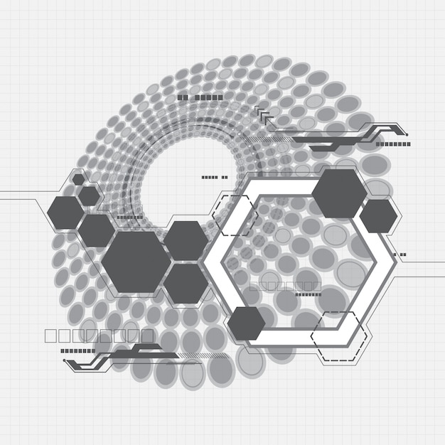 Vector grijze hexagonen abstracte achtergrond