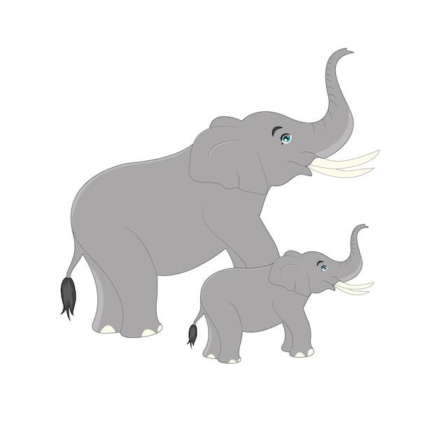 Grijze olifant vector tekening