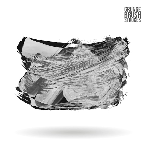 Grijze penseelstreek en textuur Grunge vector abstract handgeschilderd element