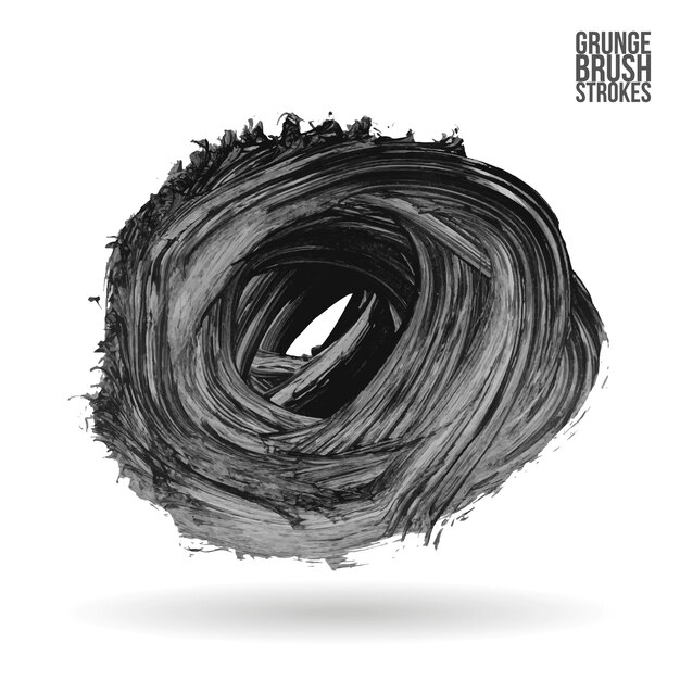 Grijze penseelstreek en textuur Grunge vector abstract handgeschilderd element