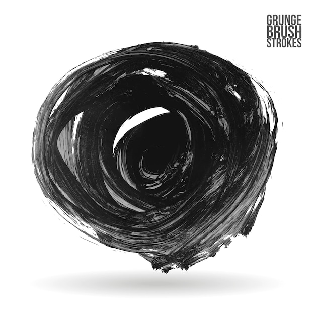 Grijze penseelstreek en textuur Grunge vector abstract handgeschilderd element