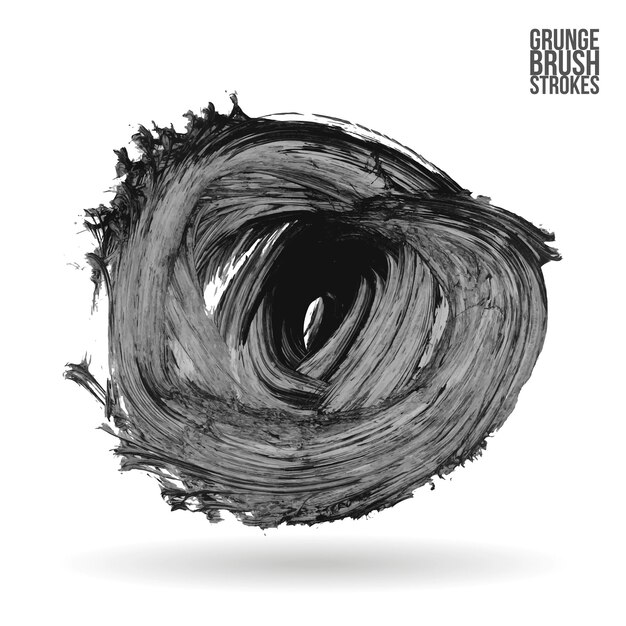 Grijze penseelstreek en textuur Grunge vector abstract handgeschilderd element