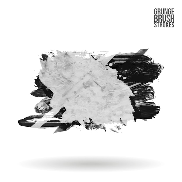 Grijze penseelstreek en textuur Grunge vector abstract handgeschilderd element