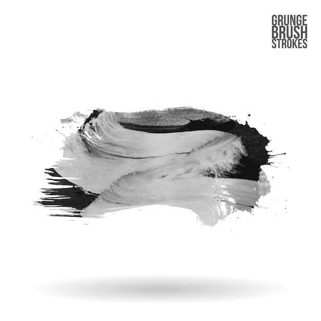 Grijze penseelstreek en textuur Grunge vector abstract handgeschilderd element