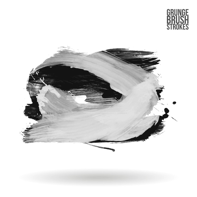Grijze penseelstreek en textuur Grunge vector abstract handgeschilderd element