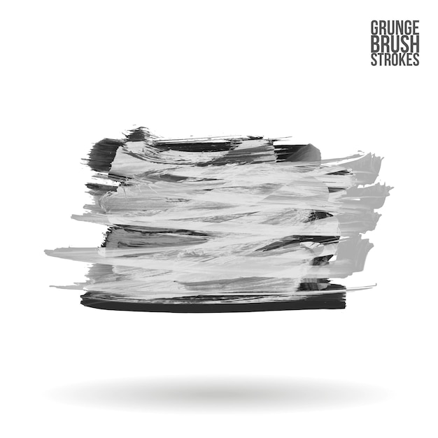 Grijze penseelstreek en textuur Grunge vector abstract handgeschilderd element
