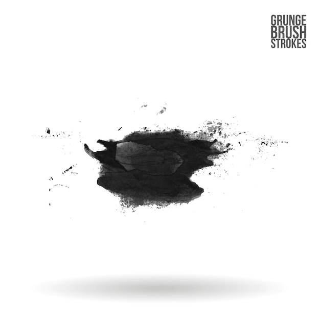 Grijze penseelstreek en textuur Grunge vector abstract handgeschilderd element