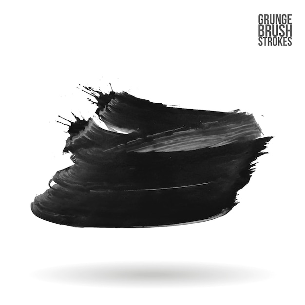 Grijze penseelstreek en textuur Grunge vector abstract handgeschilderd element