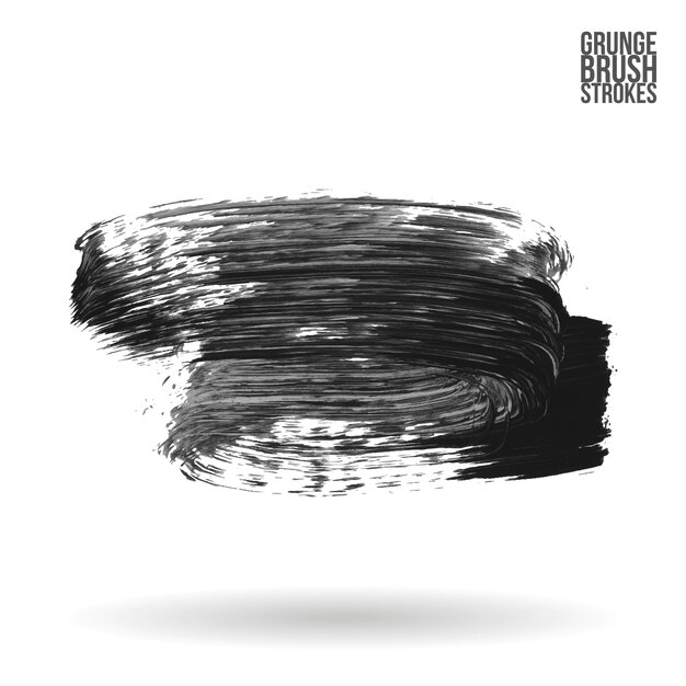 Grijze penseelstreek en textuur Grunge vector abstract handgeschilderd element