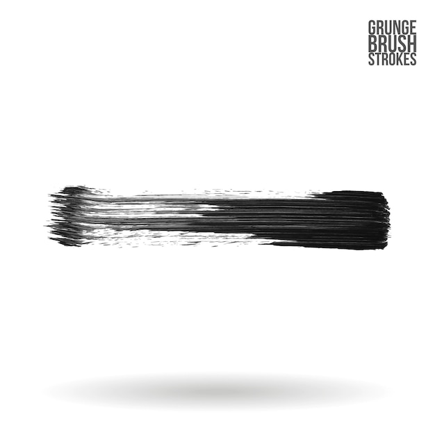 Grijze penseelstreek en textuur. Grunge vector abstracte hand - geschilderd element.