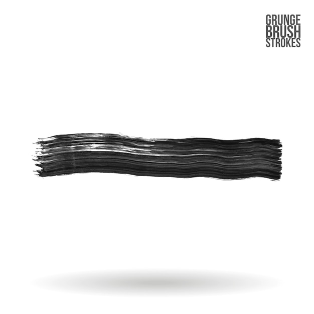 Grijze penseelstreek en textuur. Grunge vector abstracte hand - geschilderd element.