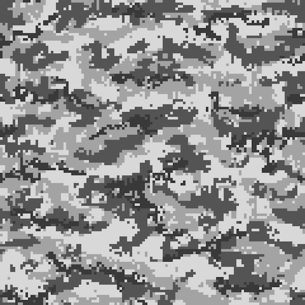 Grijze pixel camouflage naadloze patroon Vector illustratie