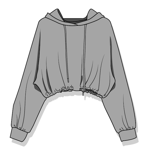 Vector grijze trui hoodie in vectorillustratie