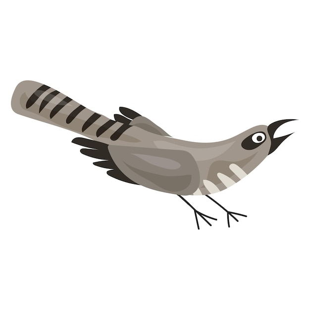 Vector grijze vogel pictogram cartoon van grijze vogel vector pictogram voor webdesign geïsoleerd op een witte achtergrond