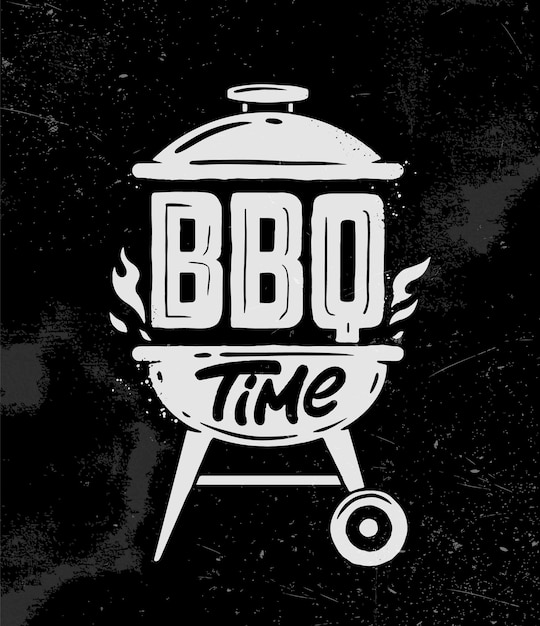 Grill and barbecue badges, stickers, emblems