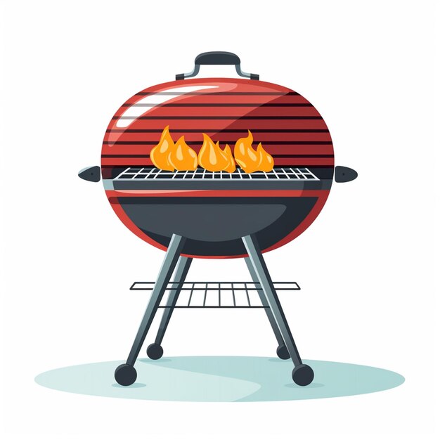 Vector grill barbecue bbq party vector vlees voedsel koken worst vuur ontwerp steak koken picknick