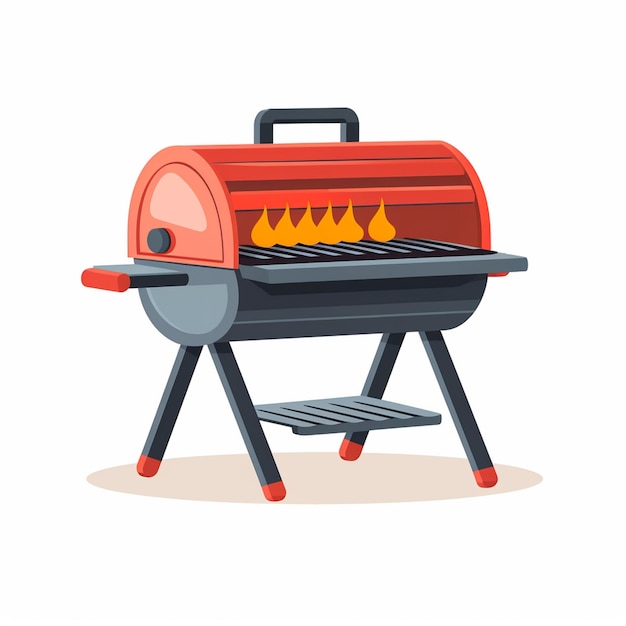 Vector grill barbecue bbq party vector vlees voedsel koken worst vuur ontwerp steak koken picknick