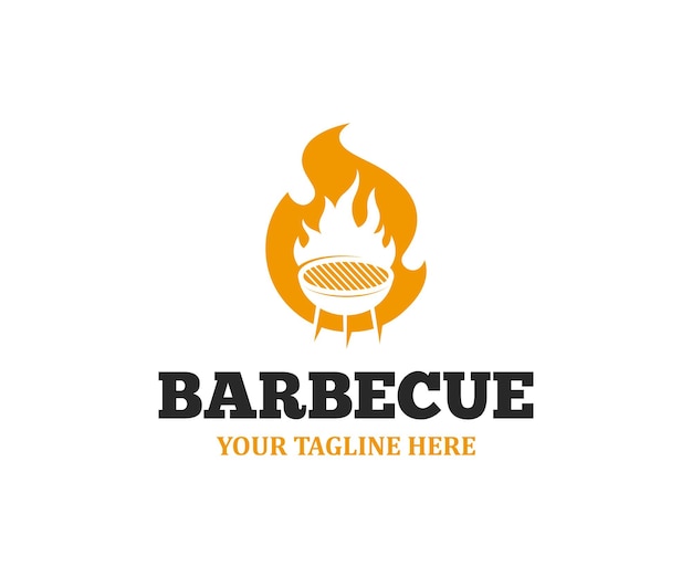 Grill barbecue logo design semplice vettore minimalista