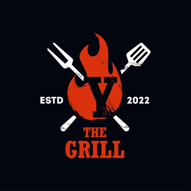 Grill fire alfabet y-logo