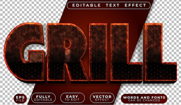 Grill Fire Flame Sizzle 完全に編集可能なベクトルテキストファイル