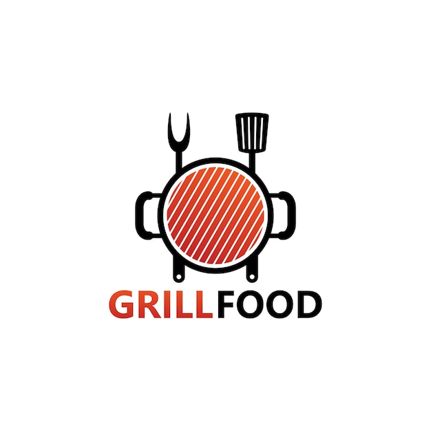 Grill food logo template design vector emblem design concept creative symbol icon