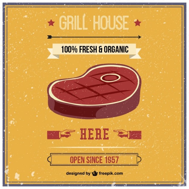 Grill house retrò vettore