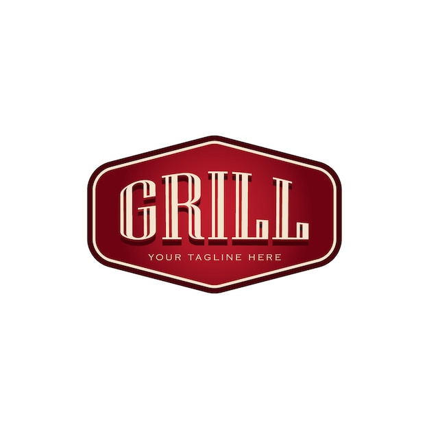 Grill logo ontwerpsjabloon