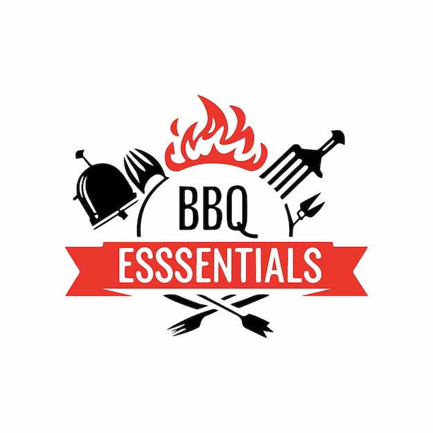 Логотип grill n thrill с основными элементами bbq