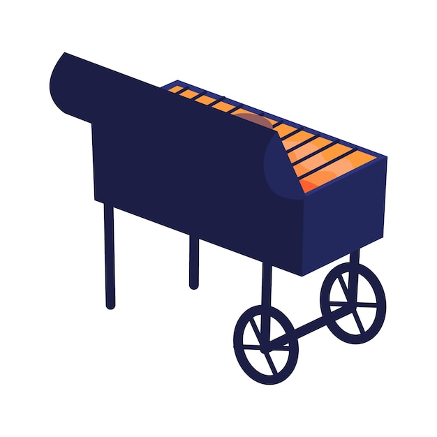 Grill semi flat color vector object