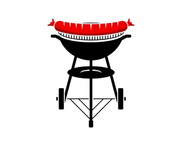 Grill shape with sausage on top