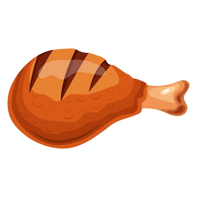 Vector grilled chicken drumstick vector illustratie