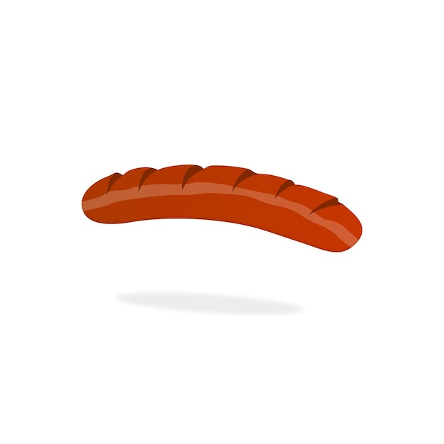 Vector grilled sausage flat design