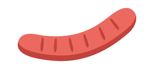 Grilled sausage Food icon Vector illustration