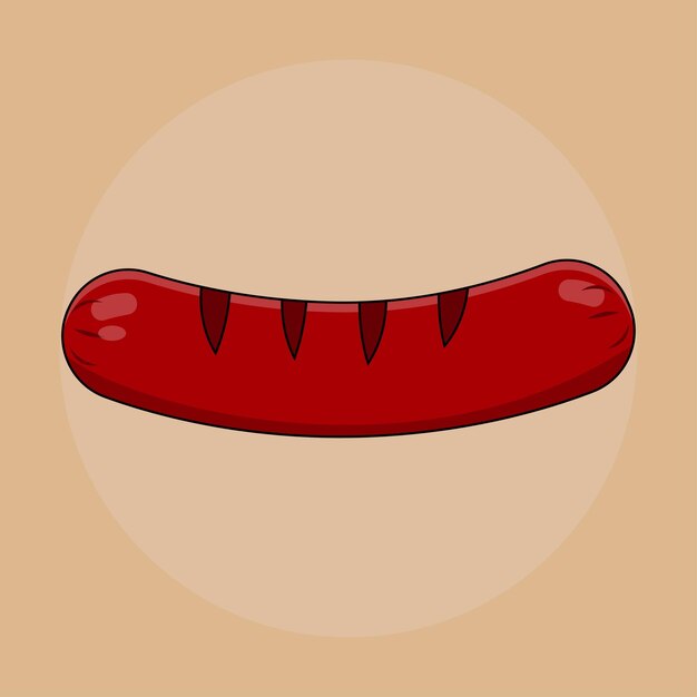 Vector grilled sausage icon vector illustration