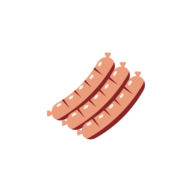 Vector grilled sausages icon monochrome simple grilled sausages icon for templates web design and infographics