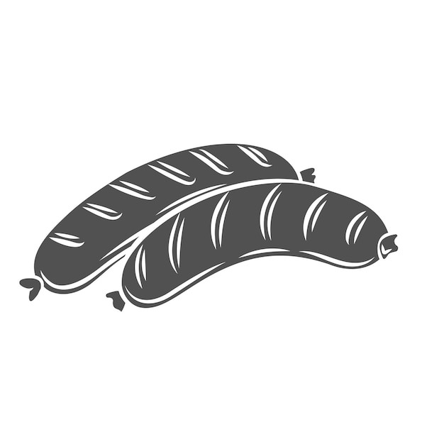 Grilled sausages silhouette glyph icon