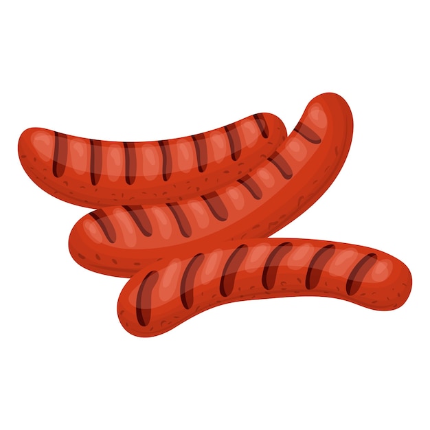 Vector grilled sausages vector illustration on a white background