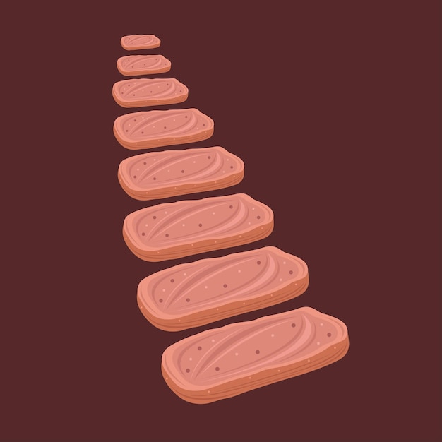 Grilled spam meat vector illustration