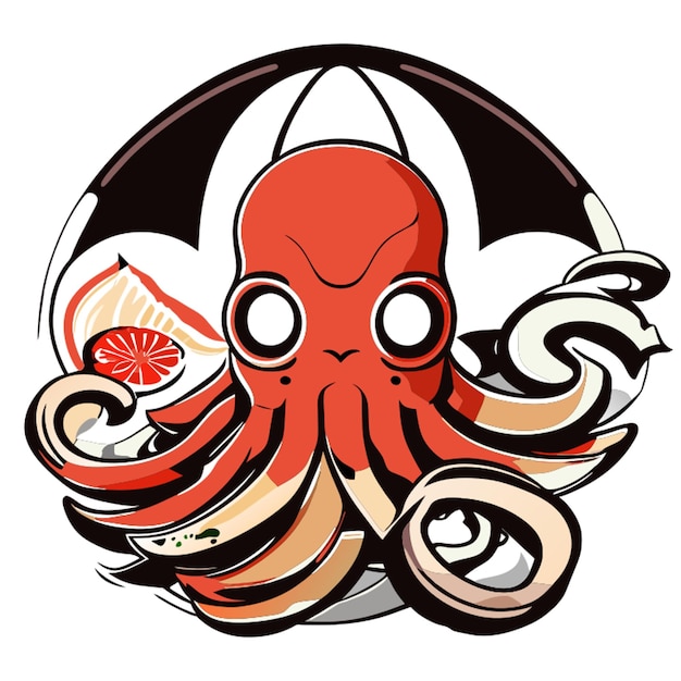 Vector grilledsquid vector illustration