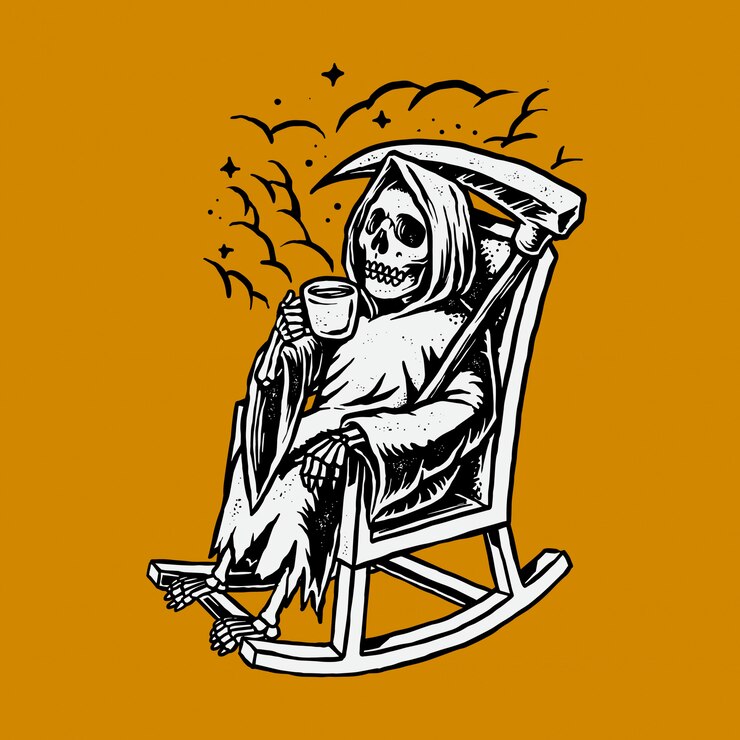 Vector grim reaper chillin