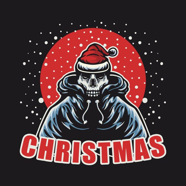 Векторная иллюстрация логотипа Grim Reaper Christmas