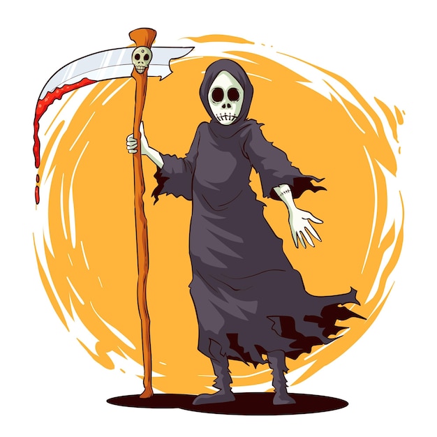 grim reaper costume vector illustration