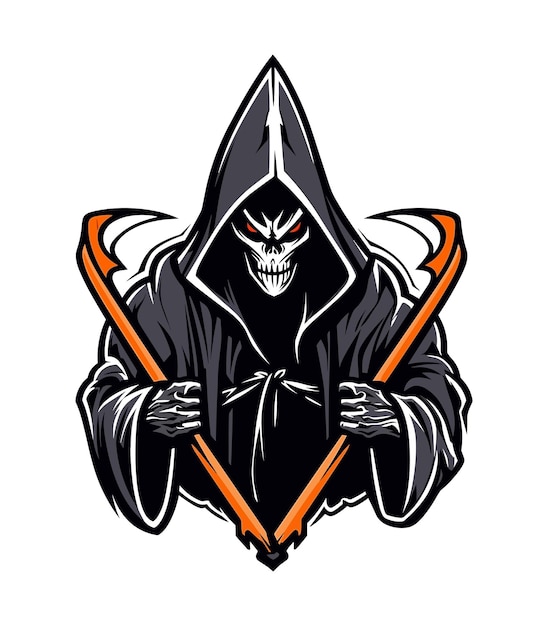 Vector grim reaper death sign vector clip art illustration