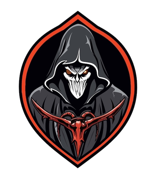 Vector grim reaper death sign vector clip art illustration