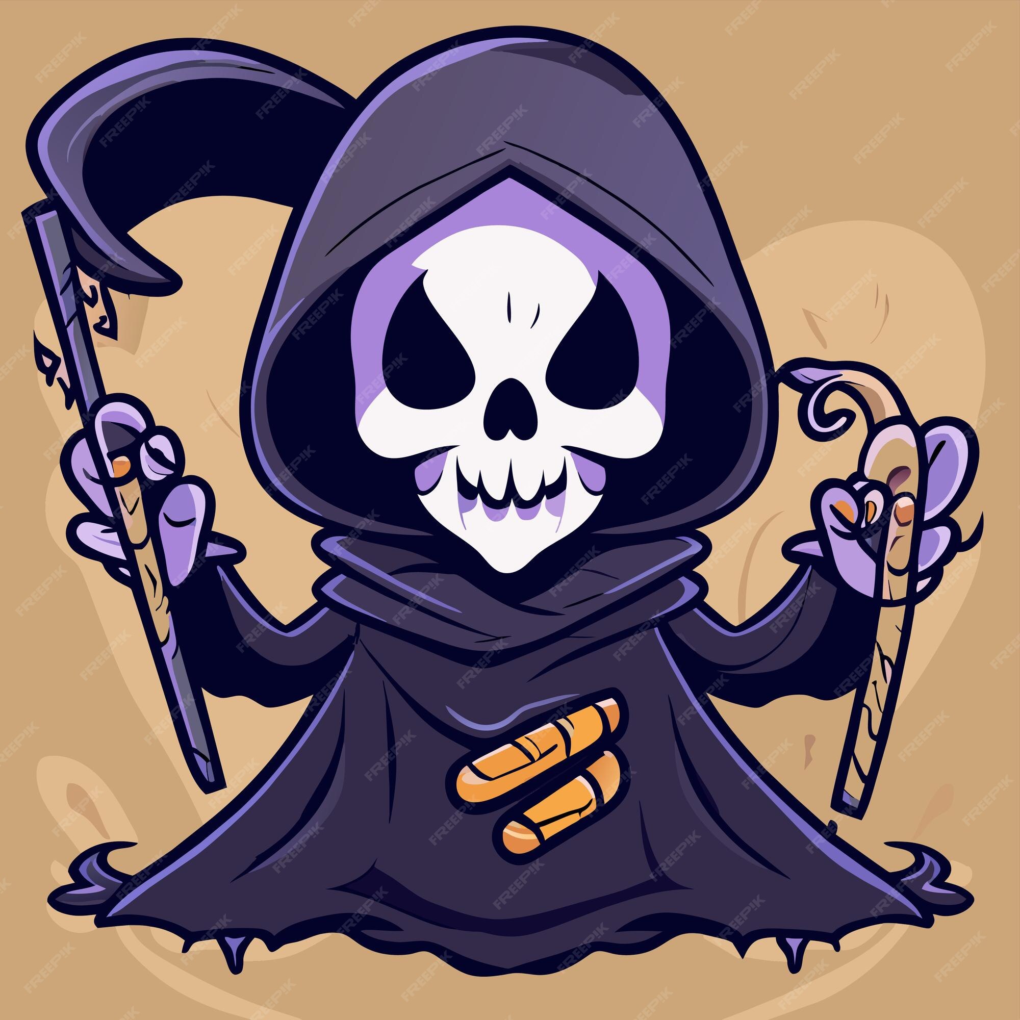 Premium Vector  Grim reaper death stoner skull halloween hand